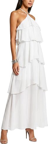 Summer Wedding Guest Dress for Women 2026 Halter Bridesmaid Dress Formal Evening Tiered Chiffon Maxi Dresses in Kuwait