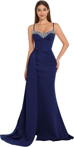 Beaded Prom Dresses Formal Wedding Guest Dress for Women Evening Cocktail Sexy Party Gowns in Saudi Arabia