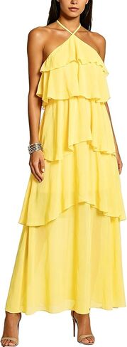 Summer Wedding Guest Dress for Women 2026 Halter Bridesmaid Dress Formal Evening Tiered Chiffon Maxi Dresses in Kuwait