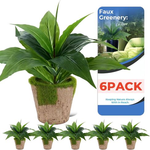 6 Pack Artificial Agave Plants Outdoor & Indoor, 11 Inches Faux Agave Plants,Not Prone to Fading Artificial Outdoor Plants for Garden, Patio, Porch, Desk Decor Excluding the Flowerpot in Saudi Arabia