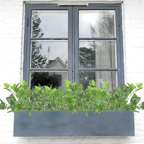 5Pcs Watermelon Peperomia Artificial Plant 12.9" Plastic Plants Fake Green Bushes Greenery Décor for Wedding Indoor Outdoor Home Garden Verandah Office Table Centerpieces Arrangements Decoration in Saudi Arabia