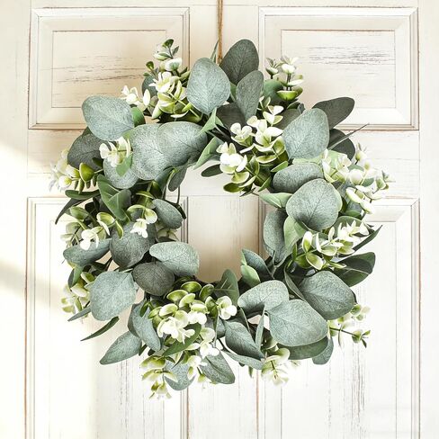 Artificial Eucalyptus Garland Greenery - 6.56FT Realistic Green Leaf Garland for Mantle, Table Decor, Wedding, Home Decoration Hanging Vines in Saudi Arabia
