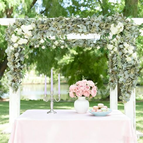 Artificial Eucalyptus Garland Greenery - 6.56FT Realistic Green Leaf Garland for Mantle, Table Decor, Wedding, Home Decoration Hanging Vines in Saudi Arabia