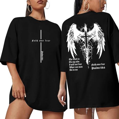 Overiszed Christian Shirts for Women God is Good Shirt Religious Faith Short Sleeve Tops Bible Verse Inspirational Tee in Saudi Arabia