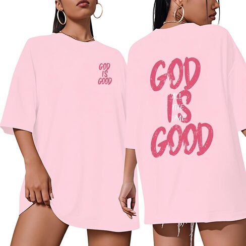 Overiszed Christian Shirts for Women God is Good Shirt Religious Faith Short Sleeve Tops Bible Verse Inspirational Tee in Saudi Arabia
