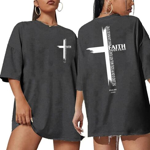 Overiszed Christian Shirts for Women God is Good Shirt Religious Faith Short Sleeve Tops Bible Verse Inspirational Tee in Saudi Arabia