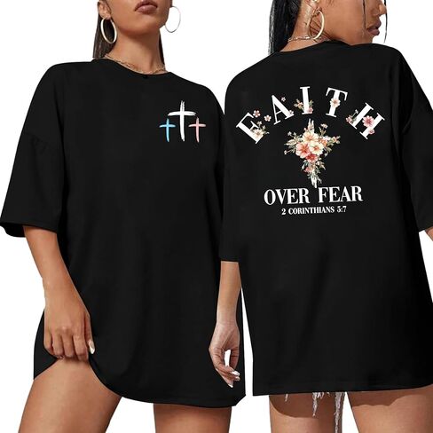 Overiszed Christian Shirts for Women God is Good Shirt Religious Faith Short Sleeve Tops Bible Verse Inspirational Tee in Saudi Arabia