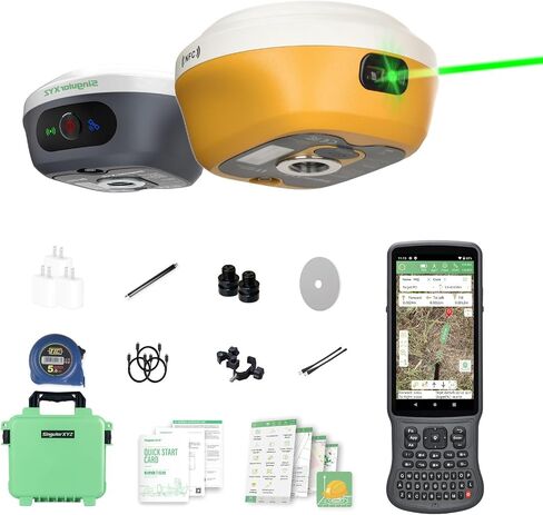 L1-Laser GNSS RTK معدات المسح مع IMU ROVER & BASE ، GPS RTK مع قياس ليزر متكامل ، جامع مستقبل GNSS مع البرمجيات ، دقة 1 سم | 15km UHF | مزدوج 60 درجة المسح الإمالة in Kuwait
