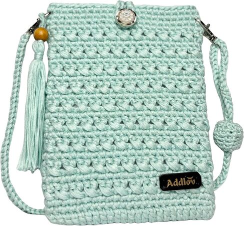 Handmade Gift Boho Crochet Crossbody Bags for Women Mini Cell Phone Purse Daily Use Travel shopping in Kuwait