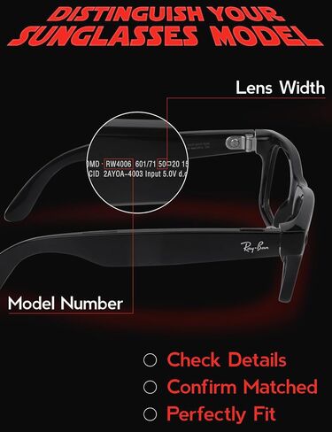 Fiskr Polarized Clip-On Sunglasses for Ray-Ban Meta Wayfarer RW4006 & Gen 2 RW4012 (Size 50-22) - UV Protection - Universal Fit for Men & Women - Fire Red in Saudi Arabia