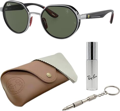 Ray-Ban RB3703M SCUDERIA FERRARI COLLECTION Circular Shape Sunglasses with Official Eyewear Kit in Kuwait