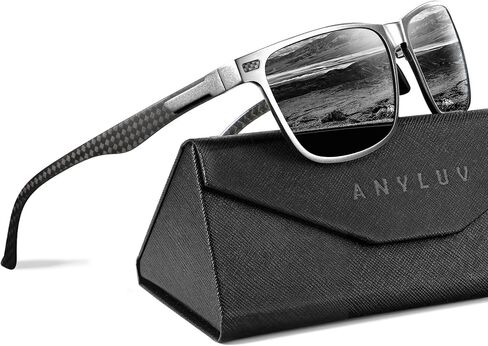 ANYLUV Mens Sunglasses Polarized Upgraded Carbon Fiber Temple Sun Glasses Fashion Driving with UV Protection in Saudi Arabia