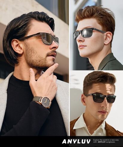 ANYLUV Mens Sunglasses Polarized Upgraded Carbon Fiber Temple Sun Glasses Fashion Driving with UV Protection in Saudi Arabia