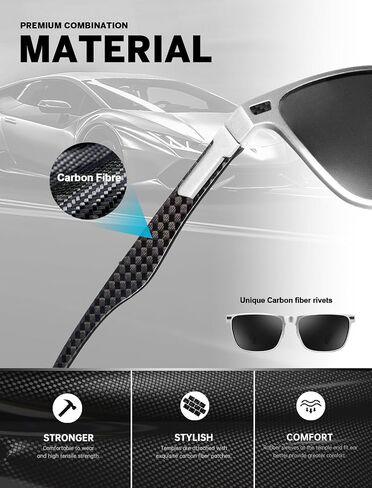 ANYLUV Mens Sunglasses Polarized Upgraded Carbon Fiber Temple Sun Glasses Fashion Driving with UV Protection in Saudi Arabia