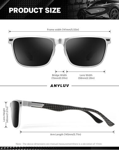 ANYLUV Mens Sunglasses Polarized Upgraded Carbon Fiber Temple Sun Glasses Fashion Driving with UV Protection in Saudi Arabia