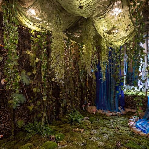 Thiccywoov 17 Pcs Jungle Theme Decorations Set Swamp Decor 36 x 118 Inch Creepy Cloth Artificial Hanging Willow Ivy Leaf Plant and Moss Rainforest Decorations for VBS Woodland Party Classroom DIY in Kuwait