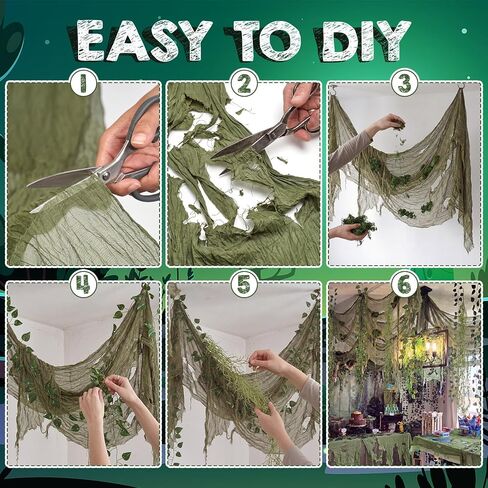 Thiccywoov 17 Pcs Jungle Theme Decorations Set Swamp Decor 36 x 118 Inch Creepy Cloth Artificial Hanging Willow Ivy Leaf Plant and Moss Rainforest Decorations for VBS Woodland Party Classroom DIY in Kuwait