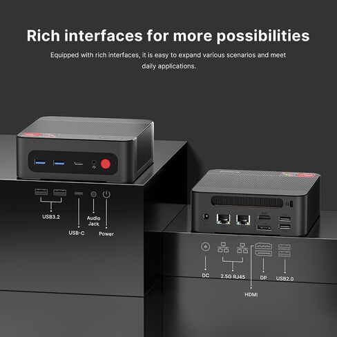 P3 Plus Mini PC Gaming Ryzen 7 7840HS ، Pre-installes 11 Pro-OS ، قناة مزدوجة 32 جيجا بايت DDR5 ، 1TB M.2 2880 NVME SSD ، شاشات ثلاثية ، LAN المزدوجة ، Wi-Fi 6 ، BT 5.2 in Kuwait