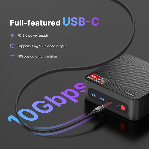 P3 Plus Mini PC Gaming Ryzen 7 7840HS ، Pre-installes 11 Pro-OS ، قناة مزدوجة 32 جيجا بايت DDR5 ، 1TB M.2 2880 NVME SSD ، شاشات ثلاثية ، LAN المزدوجة ، Wi-Fi 6 ، BT 5.2 in Kuwait