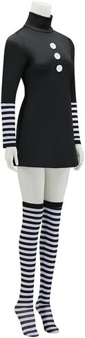 iSHOWcos Women Black Dress with Stockings Halloween Outfit Uniform in Saudi Arabia