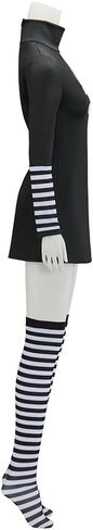iSHOWcos Women Black Dress with Stockings Halloween Outfit Uniform in Saudi Arabia