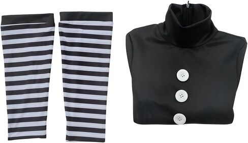 iSHOWcos Women Black Dress with Stockings Halloween Outfit Uniform in Saudi Arabia