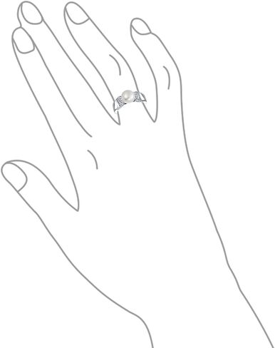 Bling Jewelry Art Deco Style Pave CZ Solitaire White Freshwater Cultured Pearl Engagement Ring For Women Silver Plated Brass in Kuwait