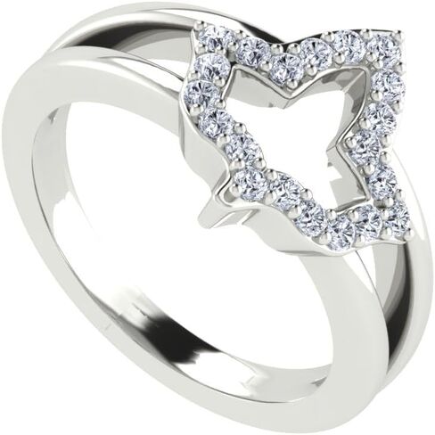 Alpha Kappa Alpha Rings for Women,925 Sterling Silver White Ivy Leaf Ring with White Cubic Zirconia(AKA-R003-White) in Saudi Arabia