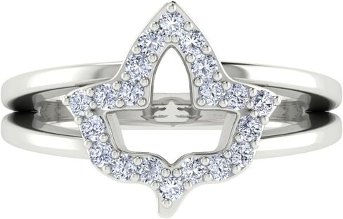 Alpha Kappa Alpha Rings for Women,925 Sterling Silver White Ivy Leaf Ring with White Cubic Zirconia(AKA-R003-White) in Saudi Arabia