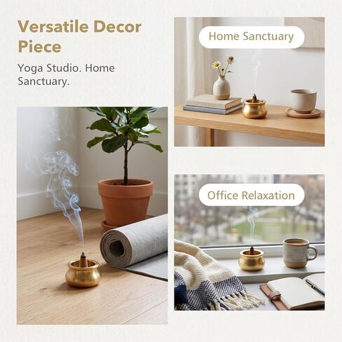4 Pcs Dual Purpose Incense Cone Holder, Copper Cone Incense Burner Holder, Mini Stick Burner Plate Holders Censer Tower Bowl Home Decoration in Kuwait