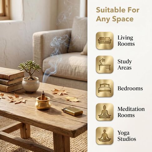 4 Pcs Dual Purpose Incense Cone Holder, Copper Cone Incense Burner Holder, Mini Stick Burner Plate Holders Censer Tower Bowl Home Decoration in Kuwait