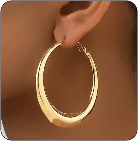 Chunky Hoop Earrings for Women Vintage 80s 90s Neon Earrings Colorful Large Hoops Earring Black White Red Leopard Hot Pink Earring Y2k Jewelry Accessories in Saudi Arabia