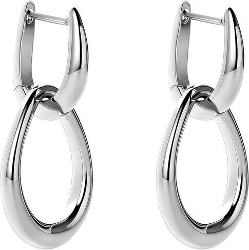 18K Plated Gold Geometry Hoop Earrings, Interlocking Double Loop Desin in Saudi Arabia