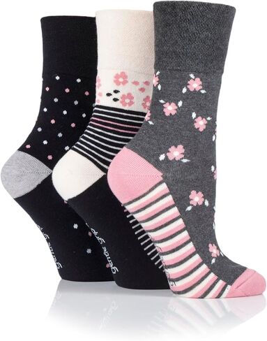 Women's Floral Hybrid Novelty Crew Sock Black/Cream/Charcoal / Women's 5-9 in Saudi Arabia