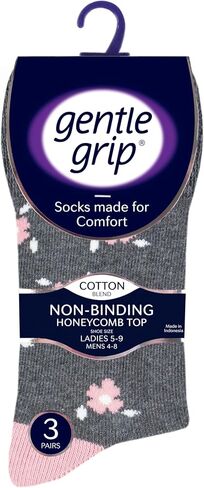 Women's Floral Hybrid Novelty Crew Sock Black/Cream/Charcoal / Women's 5-9 in Saudi Arabia