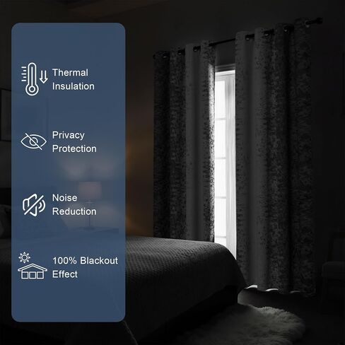 PONY DANCE Black and White 100% Blackout Curtains 84 Inches Long for Living Room, Modern Style Thermal Insulated Gradient Drapes for Bedroom/Youth Dorm/Study/Nursery, 2 Panels Set, 52″Wx84″L in Saudi Arabia