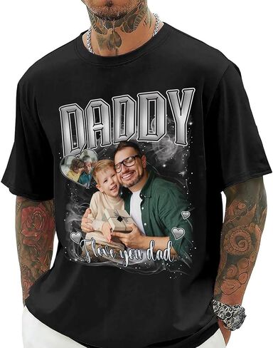 Custom Dad Shirts for Men Personalized Dad T-Shirt with Kids Name Customized Father's Day Birthday Gifts for Husband Grandpa in Kuwait