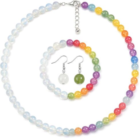 Dopamine Necklace Jewelry for Women UV Reactive Color Changing Beads Necklace Rainbow Colorful Necklaces Summer Sun Dresses 2026 Vacation Outfits Beach Essentials Accessories in Saudi Arabia