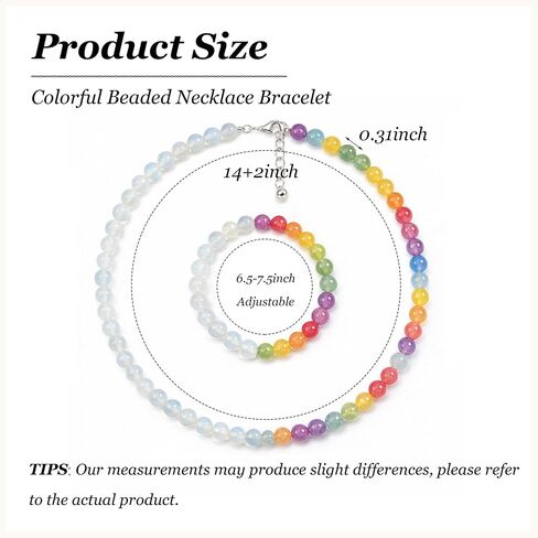 Dopamine Necklace Jewelry for Women UV Reactive Color Changing Beads Necklace Rainbow Colorful Necklaces Summer Sun Dresses 2026 Vacation Outfits Beach Essentials Accessories in Saudi Arabia