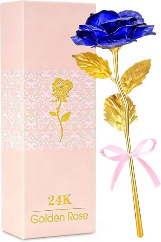 Befinr Galaxy Glass Rose Flower, Forever Eternal Rose in Gift Box, Preserved Crystal Rose Home Decor, Birthday Gifts for Women Mom Grandma Wife Girlfriend in Kuwait