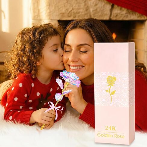 Befinr Galaxy Glass Rose Flower, Forever Eternal Rose in Gift Box, Preserved Crystal Rose Home Decor, Birthday Gifts for Women Mom Grandma Wife Girlfriend in Kuwait