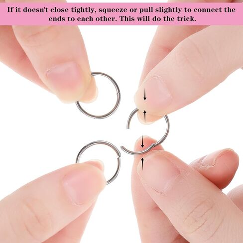 8 Pcs Clicker Earrings, Stainless Steel Cartilage Hoop Earring, 16g Helix Piercing Jewelry Hoop, Inner Diameter 6mm, 8mm, 10mm, 12mm Hoops Nose Ring for Women in Saudi Arabia