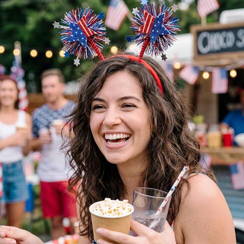 Suncalla 6/12 Pack 4th of July Headband Independence Day Patriotic Star Headband Red White Blue 250 Anniversary Accessories in Kuwait