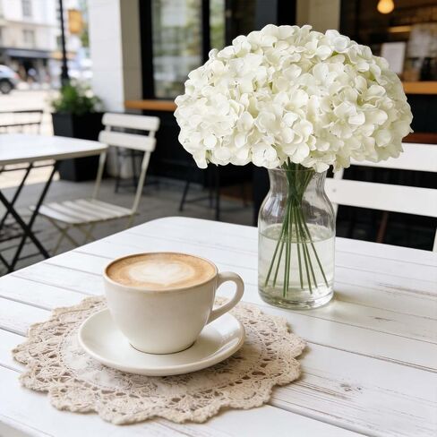 65PCS White Hydrangea Artificial Flowers, Faux Hydrangea Flowers for Home Centerpieces Arrangements, Party Tables Decorations DIY Wedding Decorations Centerpieces Table Decor in Saudi Arabia