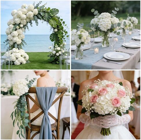65PCS White Hydrangea Artificial Flowers, Faux Hydrangea Flowers for Home Centerpieces Arrangements, Party Tables Decorations DIY Wedding Decorations Centerpieces Table Decor in Saudi Arabia