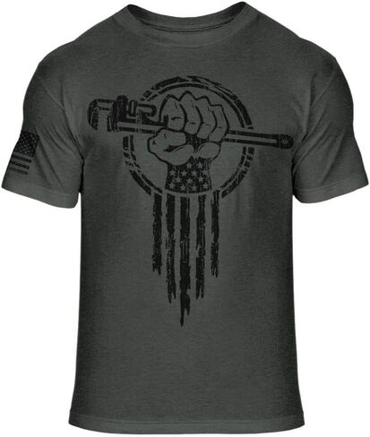Plumber Hero T-Shirt - Plumbing Superhero Fist Soft Blend Tee - A18 Green in Kuwait