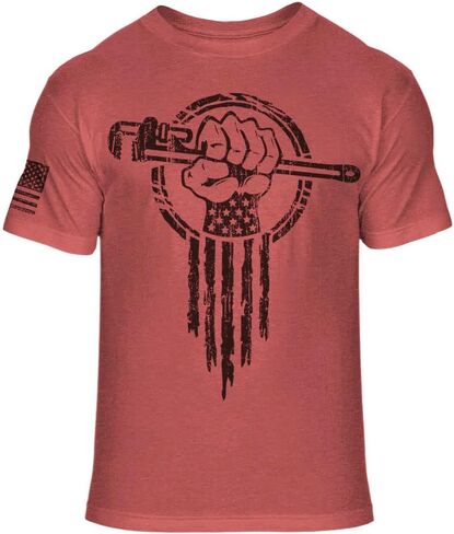 Plumber Hero T-Shirt - Plumbing Superhero Fist Soft Blend Tee - A18 Green in Kuwait