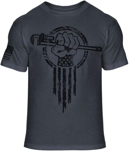 Plumber Hero T-Shirt - Plumbing Superhero Fist Soft Blend Tee - A18 Green in Kuwait