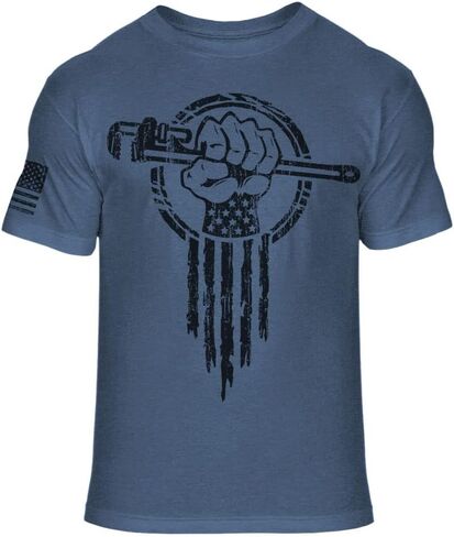 Plumber Hero T-Shirt - Plumbing Superhero Fist Soft Blend Tee - A18 Green in Kuwait