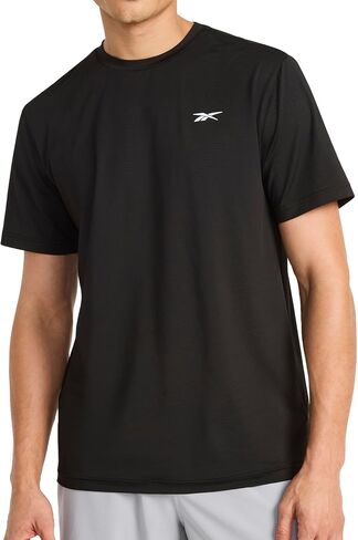 تي شيرت رجالي من Reebok Force بأكمام قصيرة ورقبة مستديرة، مقاس قياسي، نسيج شبكي من البوليستر فائق التمدد خفيف الوزن in Kuwait